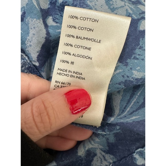 We the Free blue floral long sleeves boho tunic blouse size Small - Picture 4 of 12